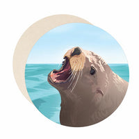 Sea Lion coaster set of paper bar coasters.