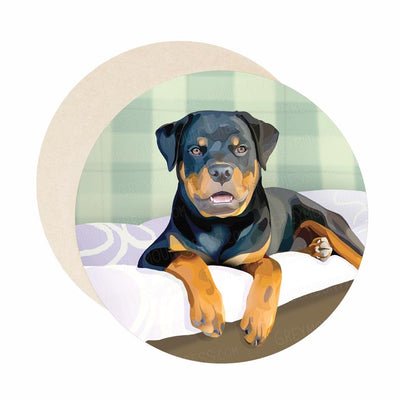 Rottweiler coaster set of paper bar coasters.