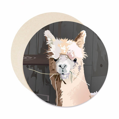 Alpaca coaster set. Alpaca coasters for bar. Unique coasters