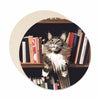 bookshelf cat coasters