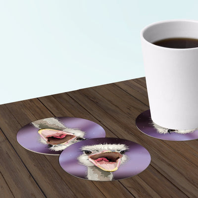 Ostrich paper bar coasters