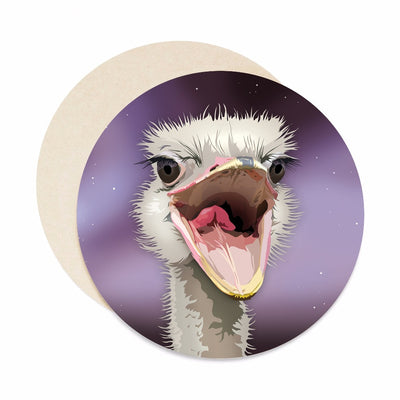 Ostrich coasters. Unique housewarming gift.