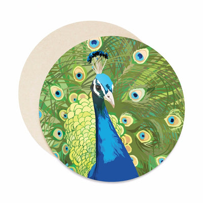 Peacock coasters, unique housewarming gift