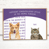 cat card, dog card, Funny congrats card for friends, Congratulations cards with dog and cat, Housewarming cards, Dog congrats card, Dog congratulations card