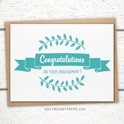 Congratulations on your engagement card. Engagement congrats card.