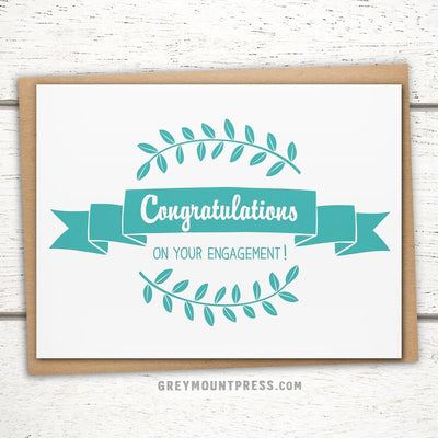 Congratulations on your engagement card. Engagement congrats card.