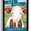 Funny cow wall art work. Cow decor. Cow artwork.