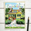 housewarming card, congratulations on your new home card, new house card, card new house, congratulations for new house, new house cards, house warming card, card for new house, housewarming cards, cards new house featuring a Craftsman house