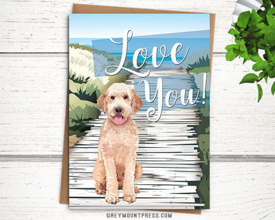 Doodle card, dog anniversary cards, Love You Dog card for weddings and anniversaries, lgbtq anniversary cards