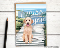 Dog Miss you card for son at college