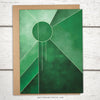 Green abstract greeting cards for friends, abstract birthday cards, green greeting cards