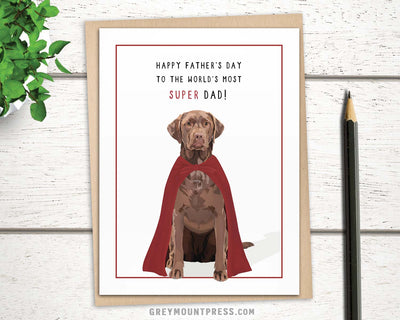 Dog Fathers Day Card with Labrador retriever