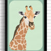 Giraffe Wall Art Print. Illustrated Giraffe Poster.
