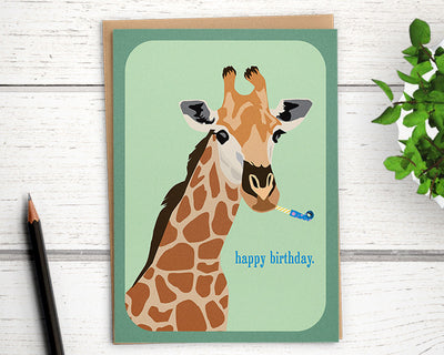 happy birthday cards, funny birthday card with giraffe for friend