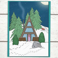 Cabin christmas cards, cabin holiday cards, hygge christmas cards, hygge holiday cards