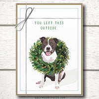Funny pitbull Christmas cards boxed set, Dog holiday cards, pitbull christmas cards