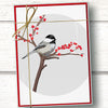 Chickadee bird stationery set. Bird Christmas cards boxed set, bird stationery set