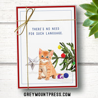 cat christmas cards, funny cat christmas cards, cat christmas card, cat holiday cards, animal christmas cards, funny christmas cards, funny holiday cards, funny christmas card packs, boxed christmas cards, boxed cat christmas cards, non denominational holiday cards, funny cat cards, funny cat christmas card, cat card, cat cards, funny cat card