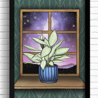 House plant wall art print. Plant decor.
