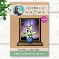 Houseplant dreams magnet. Plant magnet for fridge.