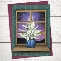 plant greeting cards, Houseplant dreams plant card for friends, just because cards, plant birthday cards