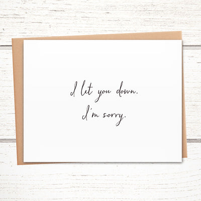 Simple apology card. I'm sorry card.