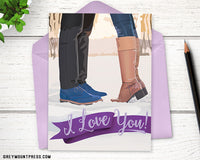 Romantic Anniversary card for girlfriend, romantic card for husband