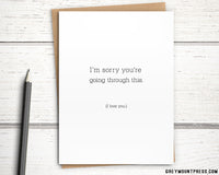 simple sympathy card for grief, i'm sorry you're going through this card