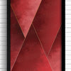 Crimson Tones Abstract Wall Art Print with Geometric Shapes.