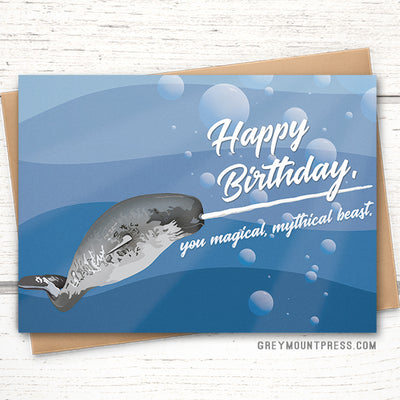 happy birthday cards, Narwhal birthday card for guys, narwhal card, funny birthday card for men, Ocean birthday card, Funny Cards for Friends, funny birthday cards for friends, ocean birthday card, birthday card narwhal