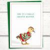 Duck holiday card, duck christmas cards, Funny ugly sweater Christmas card