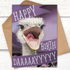 happy birthday cards, ostrich happy birthday card, happy birthday ostrich card, ostrich birthday cards, Ostrich Funny birthday card for friends
