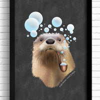 otter print, otter art, otter artwork, Otter wall art decor, Otter poster for room, Gift for otter lovers
