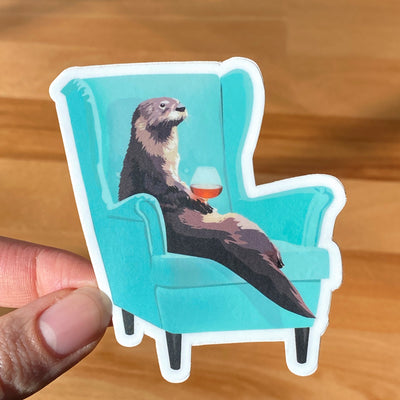 Otter sticker. Vinyl sticker for laptop. Otter swag.