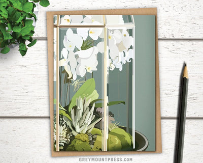 orchid terrarium card, i'm sorry for your loss card, blank sympathy card