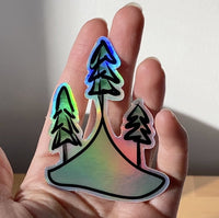 Summiting tree holographic sticker