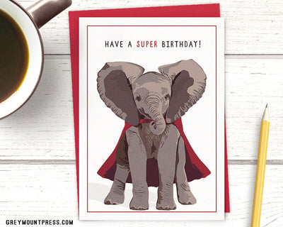 happy birthday cards, Funny elephant birthday card for friends