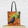 crow tote bag with crow design