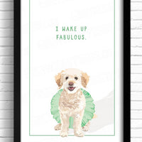 Doodle Dog Wall Art Print for Nursery.
