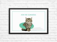funny cat wall art, cat artwork, wall art with cat