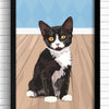 Tuxedo Cat Wall Art Print, cat artwork