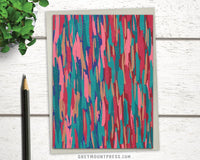 Bright and colorful greeting card with blank interior