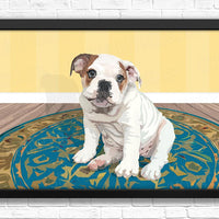 English bulldog art print. Bulldog wall decor and artwork.