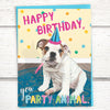 funny happy birthday cards, English bulldog birthday card for dog lover, funny birthday cards for friends, dog birthday card