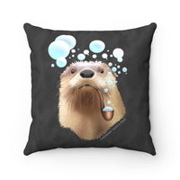 bubble pipe otter throw pillow
