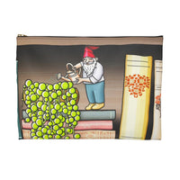 gnome zip pouch, gnome accessory pouch, gnome pouch
