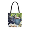 Coffee and typewriter tote bag. Gift for writers