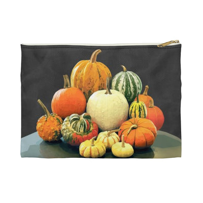 Autumn Pumpkins Flat Zip Accessory Pouch