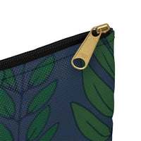 Deep Floral Flat Zip Accessory Pouch