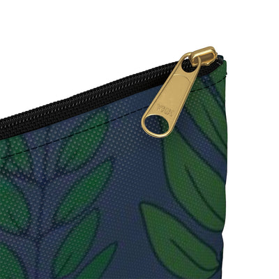 Deep Floral Flat Zip Accessory Pouch